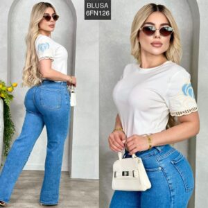 Blusa mangas guipiur